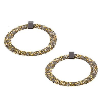 Cluster gem hoop earring