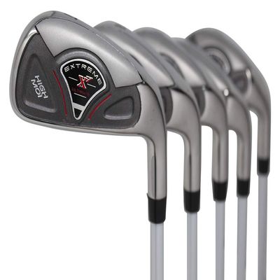 Extreme X7 High MOI +1 inch Over Big & Tall Men's Complete 5-Piece Iron Set (7-SW) Right Handed Regular R Flex Graphite Shafts (Tall 6'0"+ / +1" Over) with Midsize Black Pro Velvet Grips