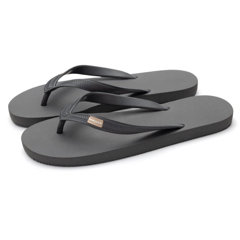 Feelgoodz Men's Classicz Core Natural Rubber Flip Flops (Lunar, Size 12)