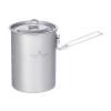 iBasingo 900ml Titanium Pot Camping Cup with Lid Lightweight Portable Bowl for Backpacking Hiking Travel Cookware with Stainless Steel Foldable Handle, Ideal for Coffee, Soup, Cooking Ti2040C view 1