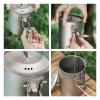 iBasingo 900ml Titanium Pot Camping Cup with Lid Lightweight Portable Bowl for Backpacking Hiking Travel Cookware with Stainless Steel Foldable Handle, Ideal for Coffee, Soup, Cooking Ti2040C view 2