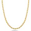 Miabella Italian 18K Gold Plated 925 Sterling Silver 2mm, 3mm Diamond-Cut Braided Rope Chain Necklace for Men Women, Made in Italy (2mm, Length 22 Inches) view 1