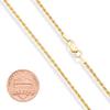 Miabella Italian 18K Gold Plated 925 Sterling Silver 2mm, 3mm Diamond-Cut Braided Rope Chain Necklace for Men Women, Made in Italy (2mm, Length 22 Inches) view 2