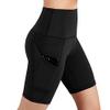 JOFOW Womens Cycling Shorts Solid Skinny Stretch Side Pocket Leggings Thigh Length Slim Workout Fitness Sports Mini Pants (M,Black) view 4