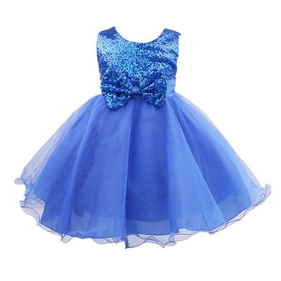 Alvivi Kids Sequined Bodice Flower Girl Dress Baby Toddler Wedding Bridesmaid Dress Pageant Party Ball Gown Blue 2