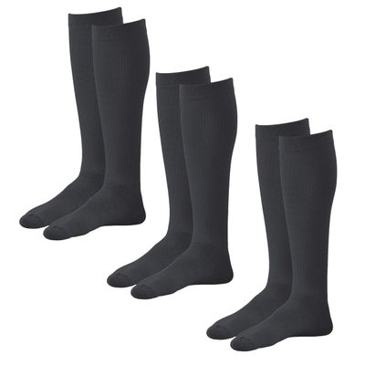 Ames Walker 15-20 mmHg Coolmax Knee High Compression Socks 3-Pack Black XX-Large