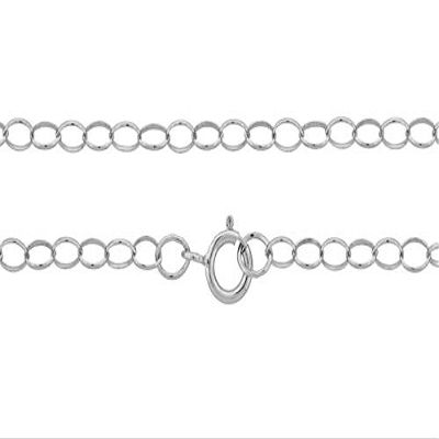 925 Sterling Silver 3.1x2.4mm Oval Rolo Chain 16 Inch with Spring Ring Clasp - 1pc (3111)/1
