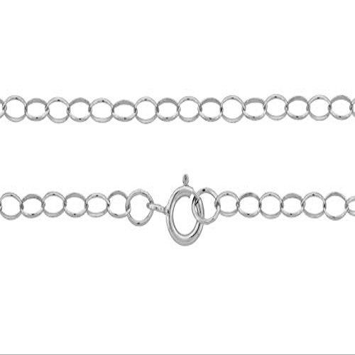 925 Sterling Silver 3.1x2.4mm Oval Rolo Chain 16 Inch with Spring Ring Clasp - 1pc (3111)/1