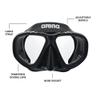 Arena Unisex Kids Youth Premium Snorkeling Gear Set JR Tempered Double Lens Goggles Large Strap, Black/Clear/Black view 2