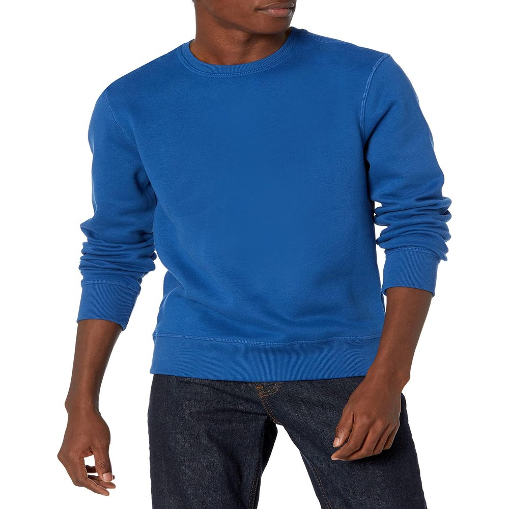 Amazon Essentials Men's Crewneck Fleece Sweatshirt Sweater, -Blue, X-Small