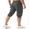MAGCOMSEN Mens Capris Below Knee Joggers 3/4 Running Athletic Gym Training Jogging Shorts with Zipper Pockets Grey 30 view 3