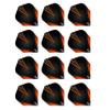 RED DRAGON Hardcore Radical Black & Orange Extra Thick Standard Dart Flights - 4 Sets Per Pack (12 Dart Flights in Total) view 1
