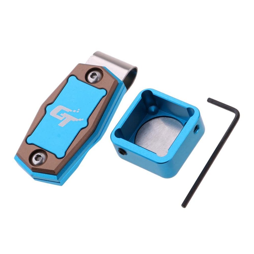 B Baosity Billiard Magnetic Pool Cue Chalk Holder with Belt Clip Pool Stick Precision Tool Accessories, Blue