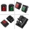 4 Pcs/Set Red Green Light DPST ON-Off Snap in Boat Rocker Switch 4 Pin 2 Position Red Green Lamp Rocker Switch 220V Rated Voltage view 4