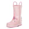 Western Chief Girls' Waterproof Printed Rain Boot with Easy Pull on Handles, Unity Unicorn, 4 Big Kid view 1