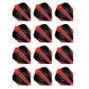 Hardcore Radical Black & Red Extra Thick Standard Dart Flights - 4 Sets Per Pack (12 Dart Flights in Total) view 1