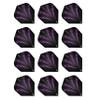 RED DRAGON Hardcore Radical Black & Purple Burst Extra Thick Standard Dart Flights - 4 Sets Per Pack (12 Dart Flights in Total) view 1