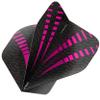 RED DRAGON Hardcore Radical Black & Purple Burst Extra Thick Standard Dart Flights - 4 Sets Per Pack (12 Dart Flights in Total) view 3