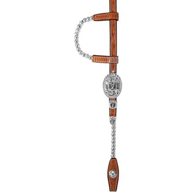 Billy Royal Bainbridge Classic Two Ear Headstall | High-Grade Leather | Sterling Silver Plate Ferrules | Adjustable Size | Color Light Oil | Size Full Horse
