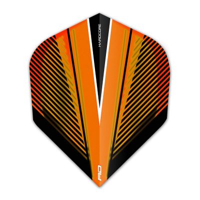RED DRAGON Hardcore Radical Orange V Extra Thick Standard Dart Flights - 4 Sets Per Pack (12 Dart Flights in Total)