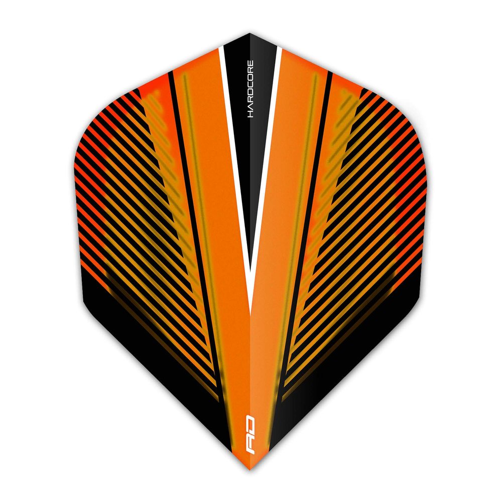 RED DRAGON Hardcore Radical Orange V Extra Thick Standard Dart Flights - 4 Sets Per Pack (12 Dart Flights in Total)