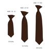 Romario Manzini Solid Color Boy's 11" Clip On Tie Age 3 to 6 Years Old (Brown) view 2
