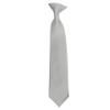 Romario Manzini Solid Color Boy's 14" Clip On Tie Age 7 to 10 Years Old (Silver) view 1