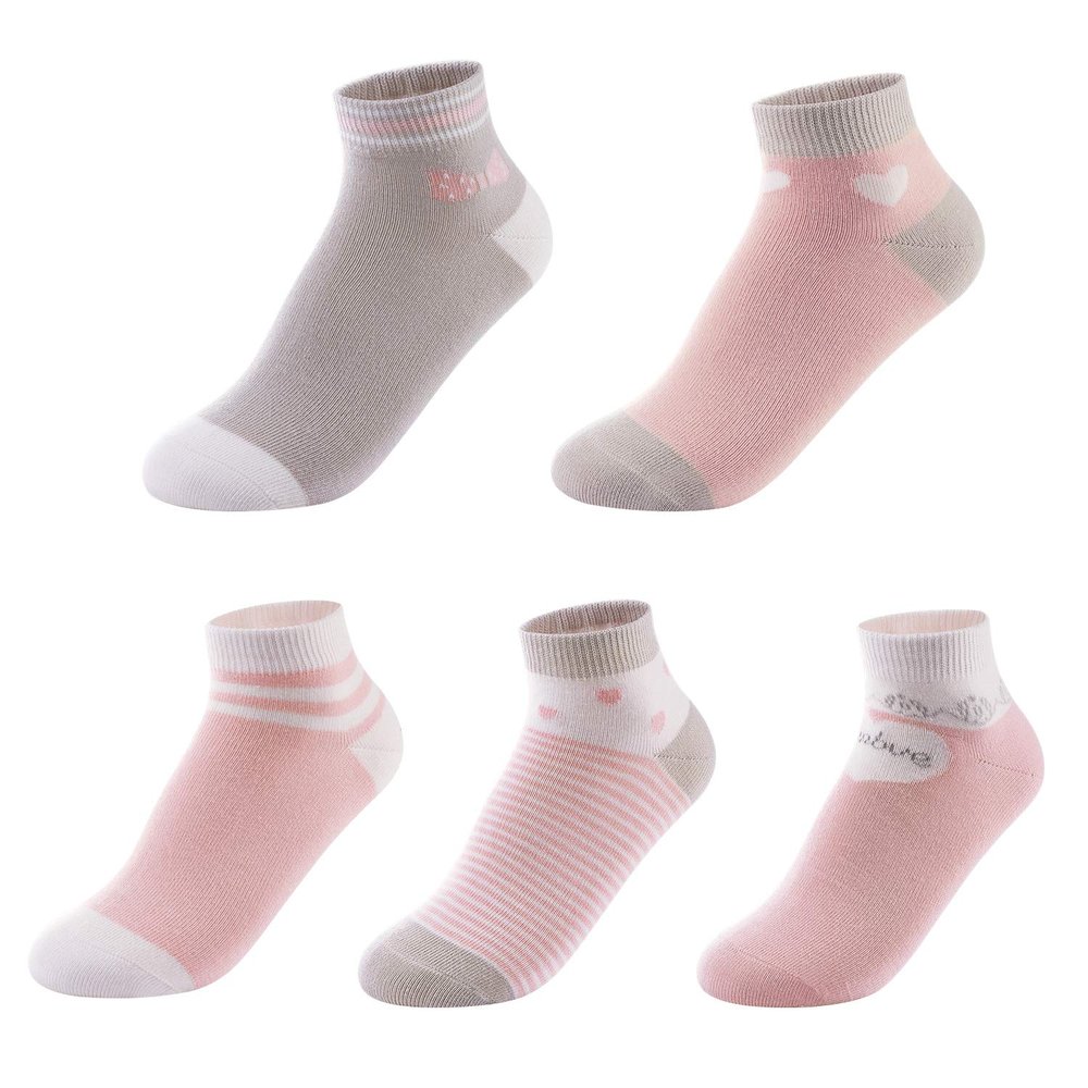 SUNBVE 5 Pack Little Big Girls Adorable Cotton Low Cut Socks