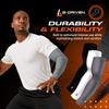 3 Arm Sleeves For Men Women Youth Sports - White Black Red Football Athletic Sleeve - Basketball Baseball Cycling Bowling Volleyball - Spf Cooling Sun Arms Protection When Driving - Elbow Bicep Relief view 3