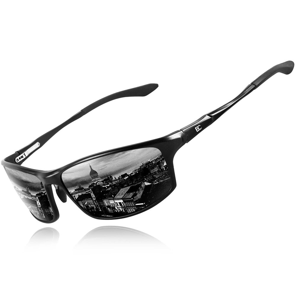 BIRCEN Polarized Mens Sunglasses: UV Protection Sports Shades for Men Women Sport Driving with Al-Mg Frame