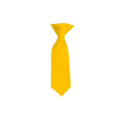 Romario Manzini Solid Color Boy's 8" Clip On Tie (Golden Yellow)