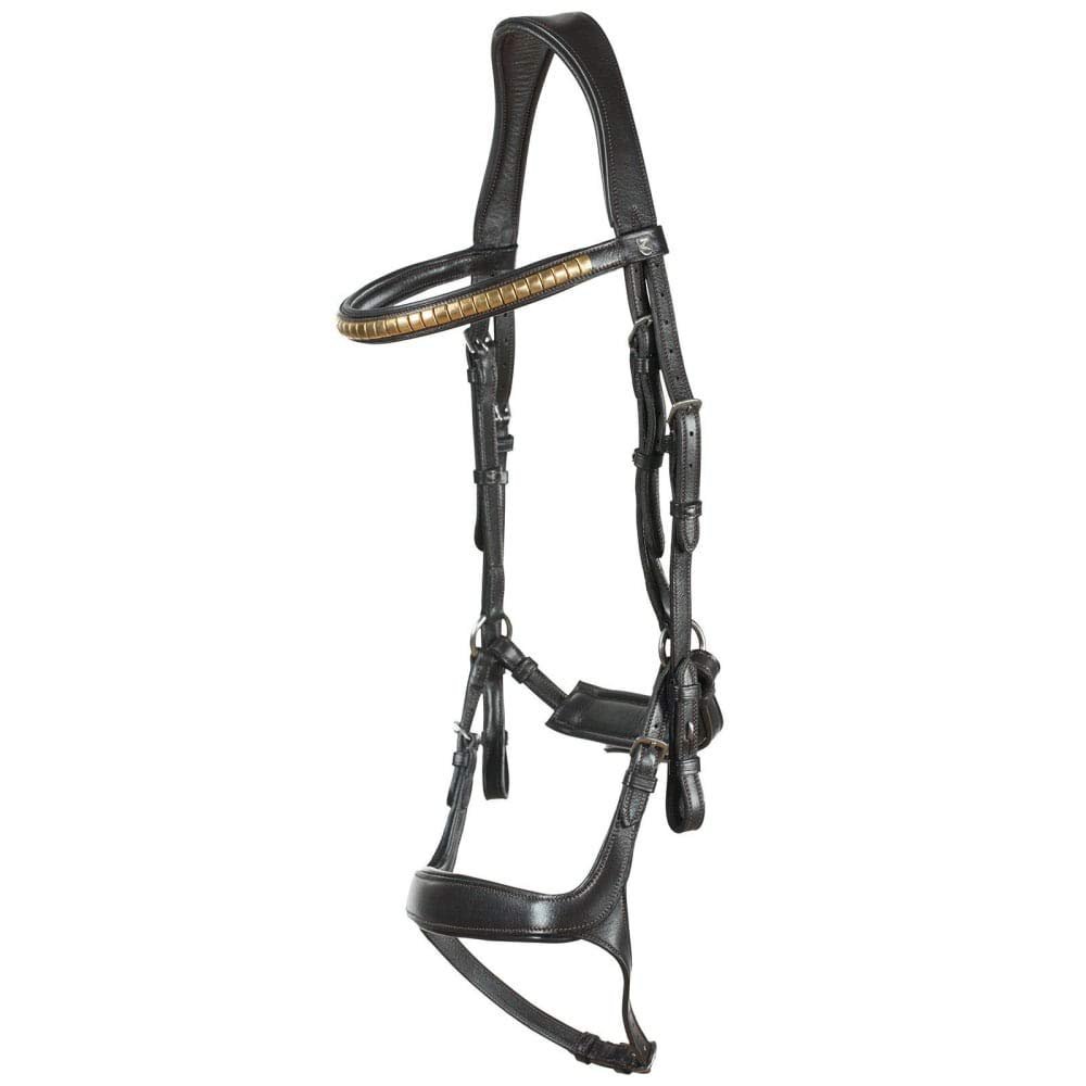 HORZE Stewart Anatomical Bridle - Dark Brown - Horse