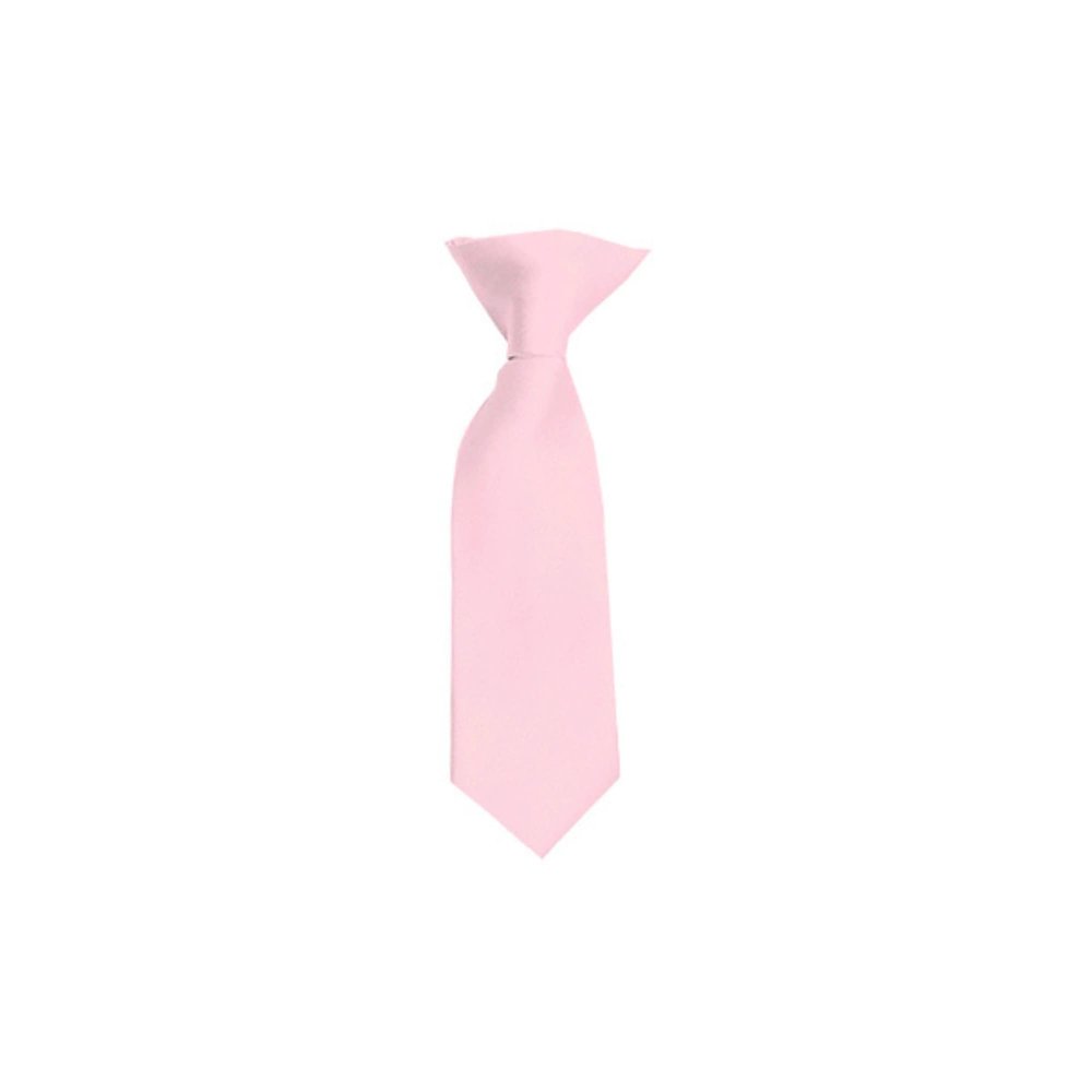Romario Manzini Solid Color Boy's 8" Clip On Tie Age 0 to 2 Years Old (Light Pink)