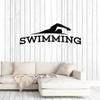 Large Vinyl Wall Decal Swimming Pool Word Swimmer Swim Teen Room Decor Stickers Mural (ig6120) Black view 1
