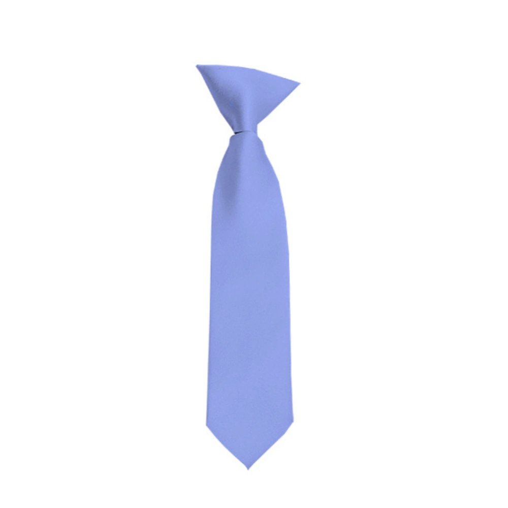 Romario Manzini Solid Color Boy's 11" Clip On Tie Age 3 to 6 Years Old (Steel Blue)