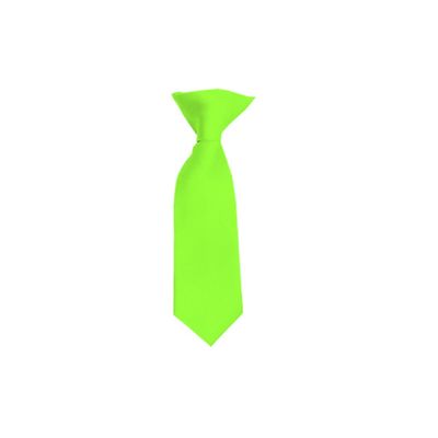 Romario Manzini Solid Color Boy's 8" Clip On Tie (Lime Green)