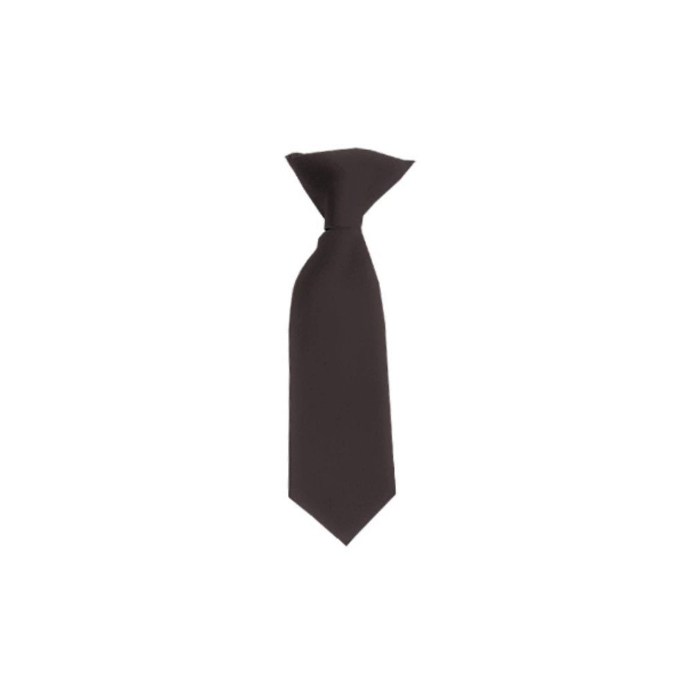 Romario Manzini Solid Color Boy's 8" Clip On Tie (Charcoal)