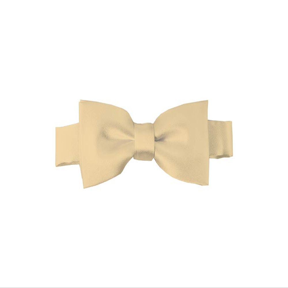 Romario Manzini Solid Color Kid's Pre-Tied Bow Tie (Beige)