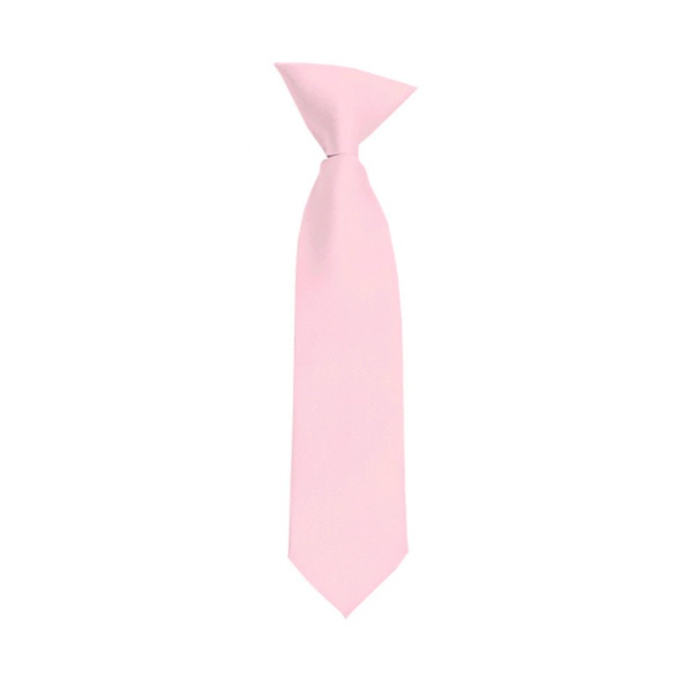 Romario Manzini Solid Color Boy's 11" Clip On Tie Age 3 to 6 Years Old (Light Pink)