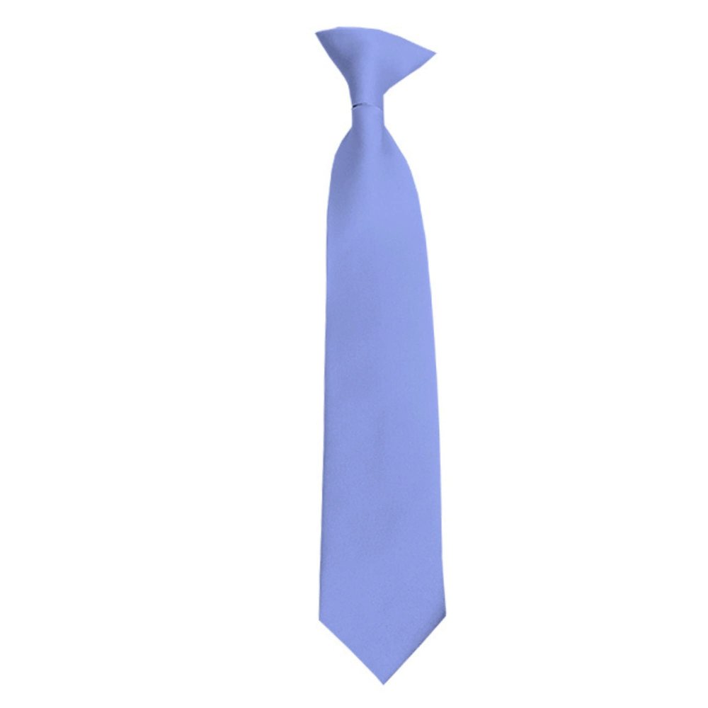 Romario Manzini Solid Color Boy's 14" Clip On Tie Age 7 to 10 Years Old (Steel Blue)