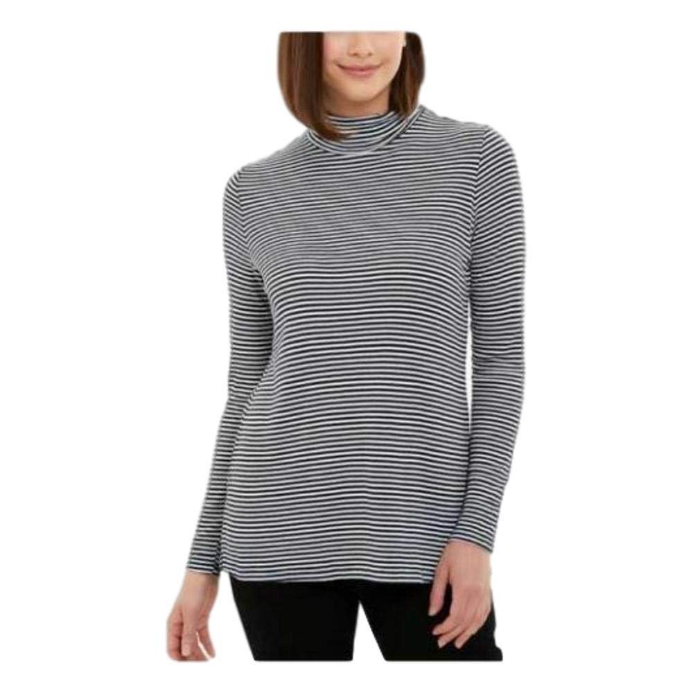 Jones New York Womens Long Sleeve Scrunched Neck Top Small