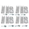 Sturdy Built (8) 8" Galvanized Vertical Bunk Bracket Kit for 2x3 Boat Trailer Cross Members view 1