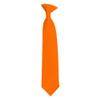 Romario Manzini Solid Color Boy's 14" Clip On Tie Age 7 to 10 Years Old (Orange) view 1