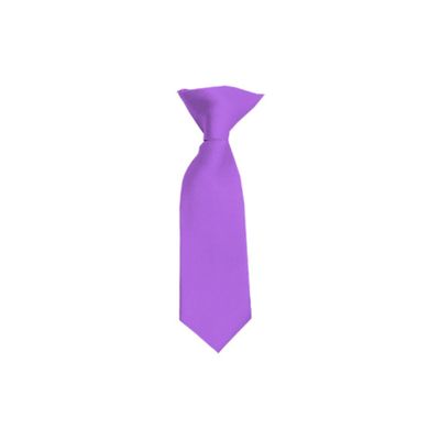 Romario Manzini Solid Color Boy's 8" Clip On Tie (Purple)
