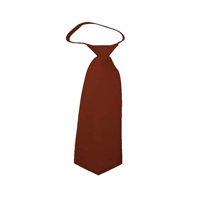 Romario Manzini Solid Men's 20" Zipper Tie (Cinnamon)