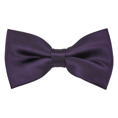 Romario Manzini Solid Men's Pre-Tied Bow Tie (Eggplant)