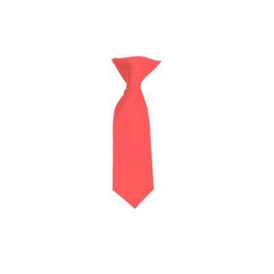 Romario Manzini Solid Color Boy's 8" Clip On Tie (Coral Rose)