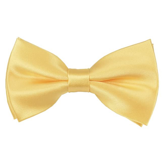 Romario Manzini Solid Men's Pre-Tied Bow Tie (Baby Yellow)