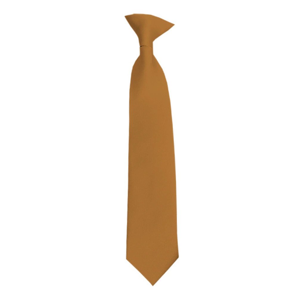 Romario Manzini Solid Color Boy's 14" Clip On Tie Age 7 to 10 Years Old (Copper)