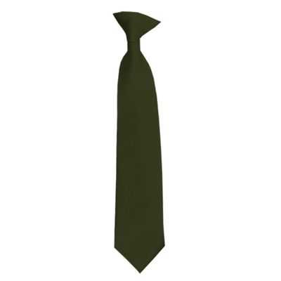 Romario Manzini Solid Color Boy's 14" Clip On Tie Age 7 to 10 Years Old (Hunter Green)